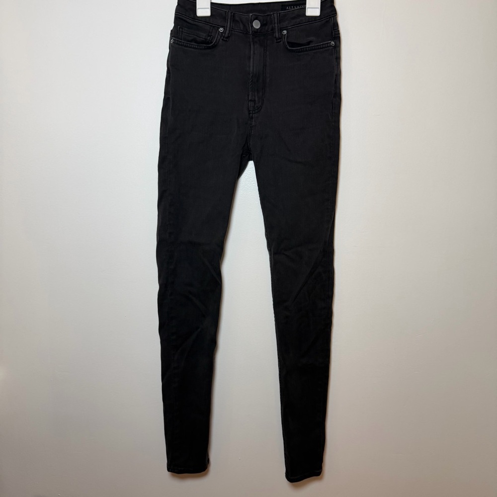 All Saints Jet Black Stilt Skinny Jeans W 27